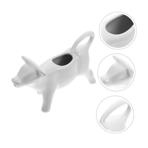 Porcelain Cow Creamer – White Ceramic Milk Jug - Picture 4 of 6